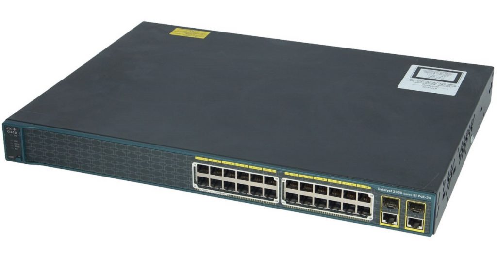 Cisco WS-C2960-24PC-S, Catalyst 2960 24 10/100 PoE + 2 T/SFP LAN Lite Image