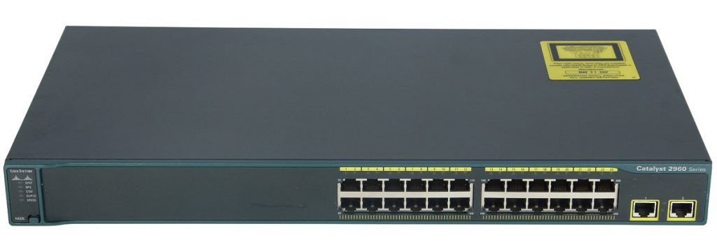 Cisco WS-C2960-24TT-L, Catalyst 2960 24 10/100 + 2 1000BT LAN Base Image