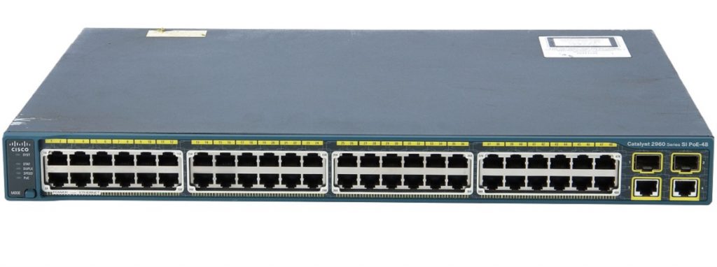 Cisco WS-C2960-48PST-S, Catalyst 2960 48 10/100 PoE + 2 1000BT +2 SFP LAN Lite Image