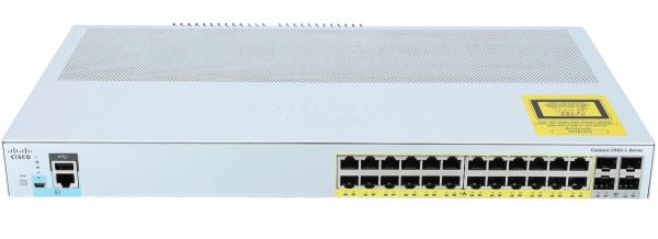 Cisco WS-C2960L-24PS-LL, Catalyst 2960L 24 port GigE with PoE, 4 x 1G SFP, LAN Lite