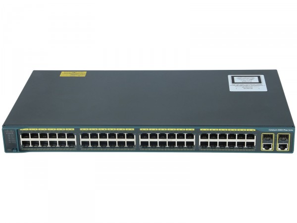 Cisco WS-C2960+48PST-S, Catalyst 2960 Plus 48 10/100 PoE + 2 1000BT +2 SFP LAN Lite