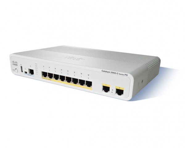 Cisco WS-C2960CPD-8TT-L, Catalyst 2960C PD Switch 8 FE, 2 x 1G, PoE+ LAN Base