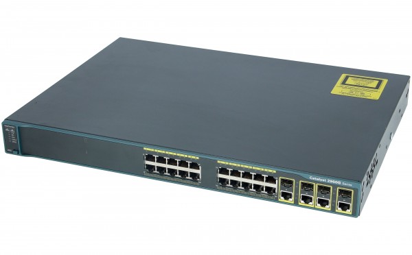 Cisco WS-C2960G-24TC-L, Catalyst 2960 24 10/100/1000, 4 T/SFP LAN Base Image