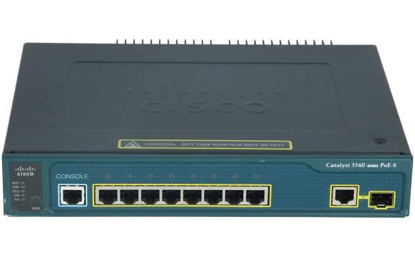Cisco WS-C3560-8PC-S, Catalyst 3560 8 10/100 PoE + 1 T/SFP Standard Image
