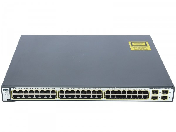 Cisco WS-C3750-48PS-E, Catalyst 3750 48 10/100 PoE + 4 SFP Enhanced Image