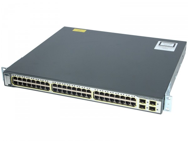 Cisco WS-C3750G-48PS-S, Catalyst 3750 48 10/100/1000T PoE + 4 SFP Standard Image