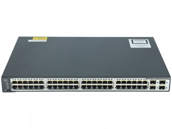 Cisco WS-C3750V2-48TS-E, Catalyst 3750V2 48 10/100 + 4 SFP Enhanced Image