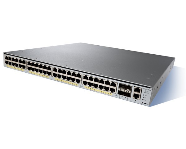 Cisco WS-C4948E-F-S, Cat 4948E-F. IPB. 48x 10/100/1000+ 4 SFP+. AC PS. Fr Ext