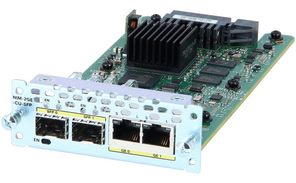 Cisco NIM-2GE-CU-SFP, 2-port GE WAN NIM, dual-mode RJ45 & SFP