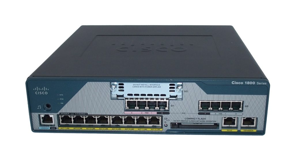 Cisco C1861E-SRST-F/K9, 1861,8-user SRST or CME,4FXS,4FXO, 8xPOE, SP Svcs, HWIC slot